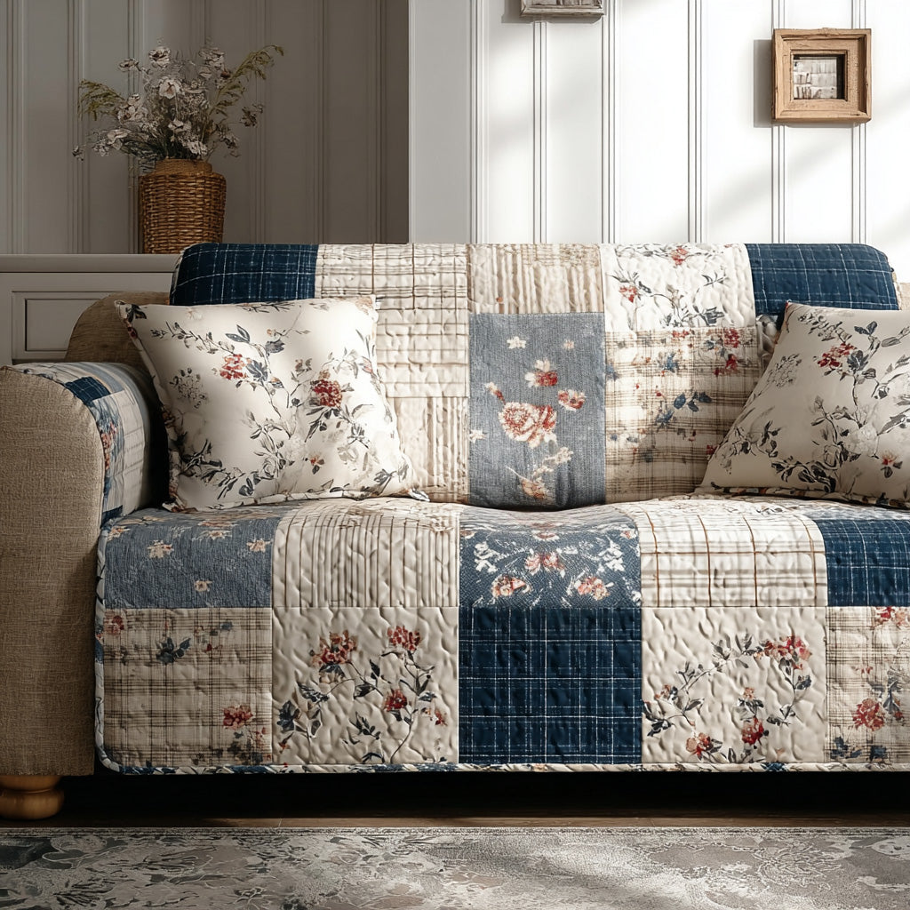 Vintage Patchwork Quilted Sofa Cover