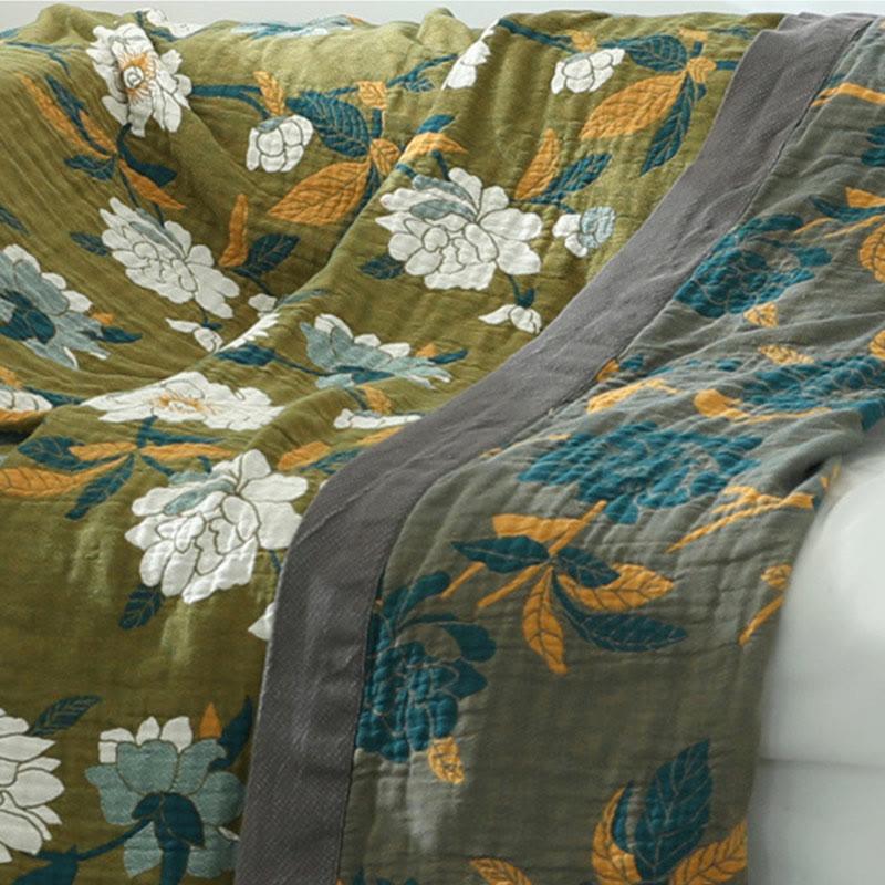 Ownkoti Olive Flower Printed Cotton Quilt - image 7