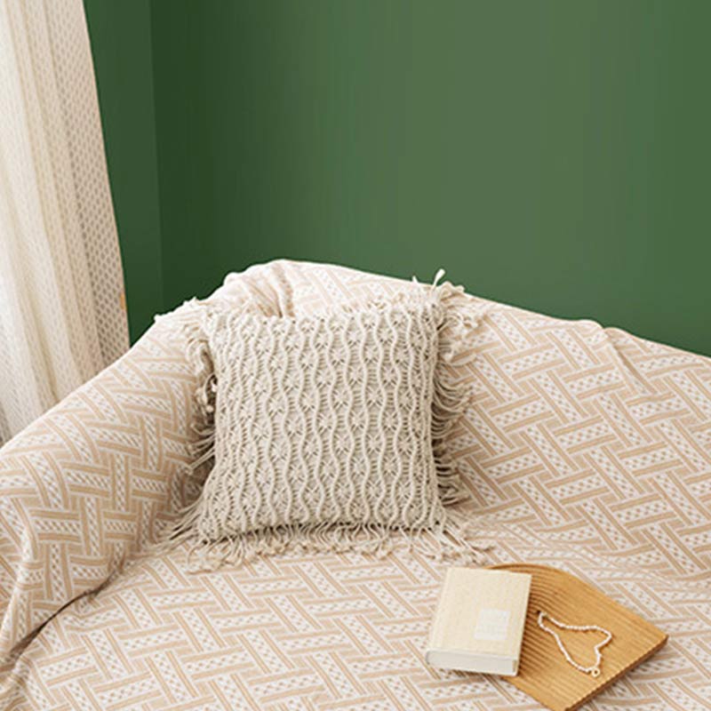 Soft Tassel Blanket Reversible Sofa Cover