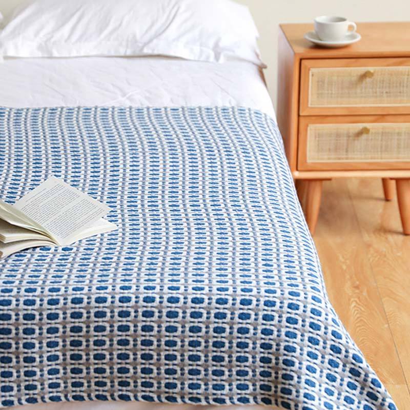 Knitted Sofa Blanket Couch Blanket With Tassels