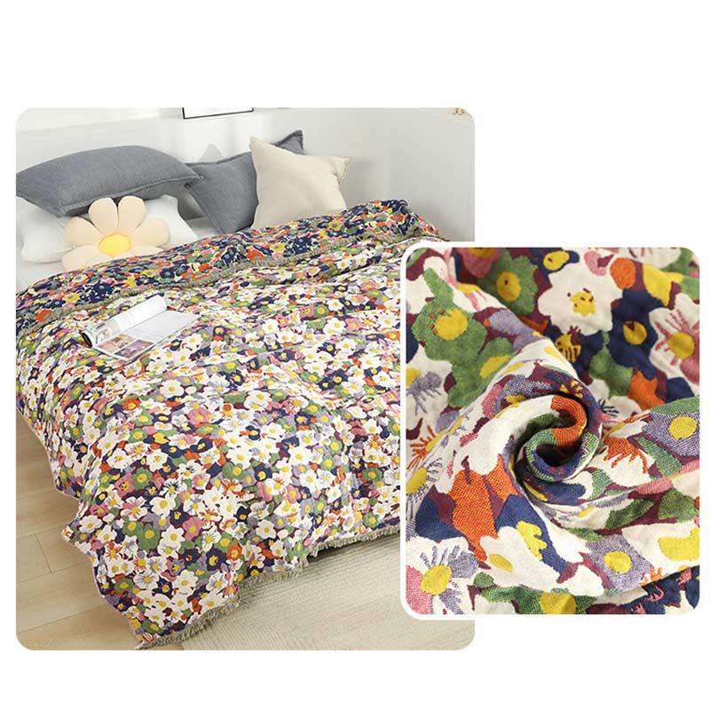 Rustic Flower Reversible Cotton Soft Quilt