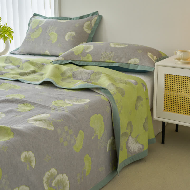 Fresh Style Ginkgo Leaf Pure Cotton Quilt