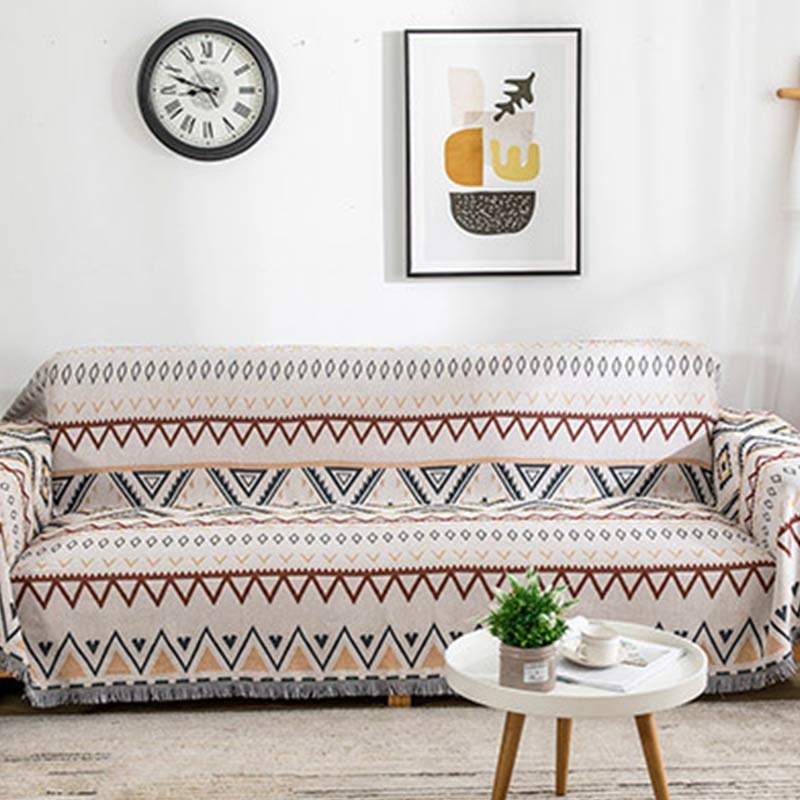 Indian Geometric Blanket Reversible Sofa Cover