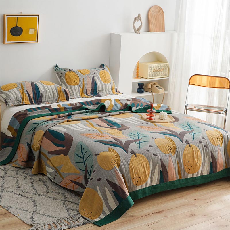 Reversible Design Cotton Fruit Quilt Lightweight