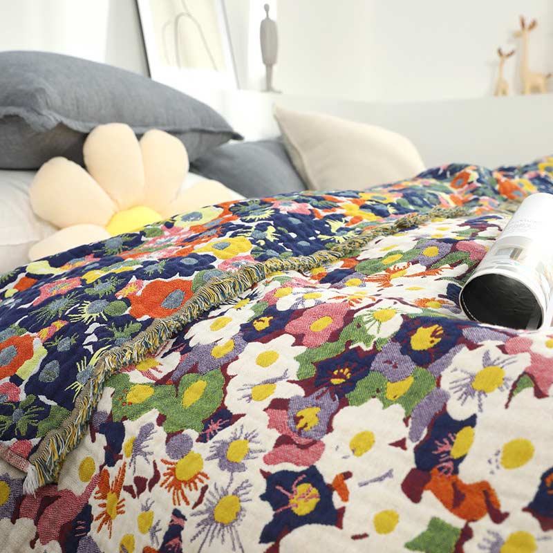 Rustic Flower Reversible Cotton Soft Quilt