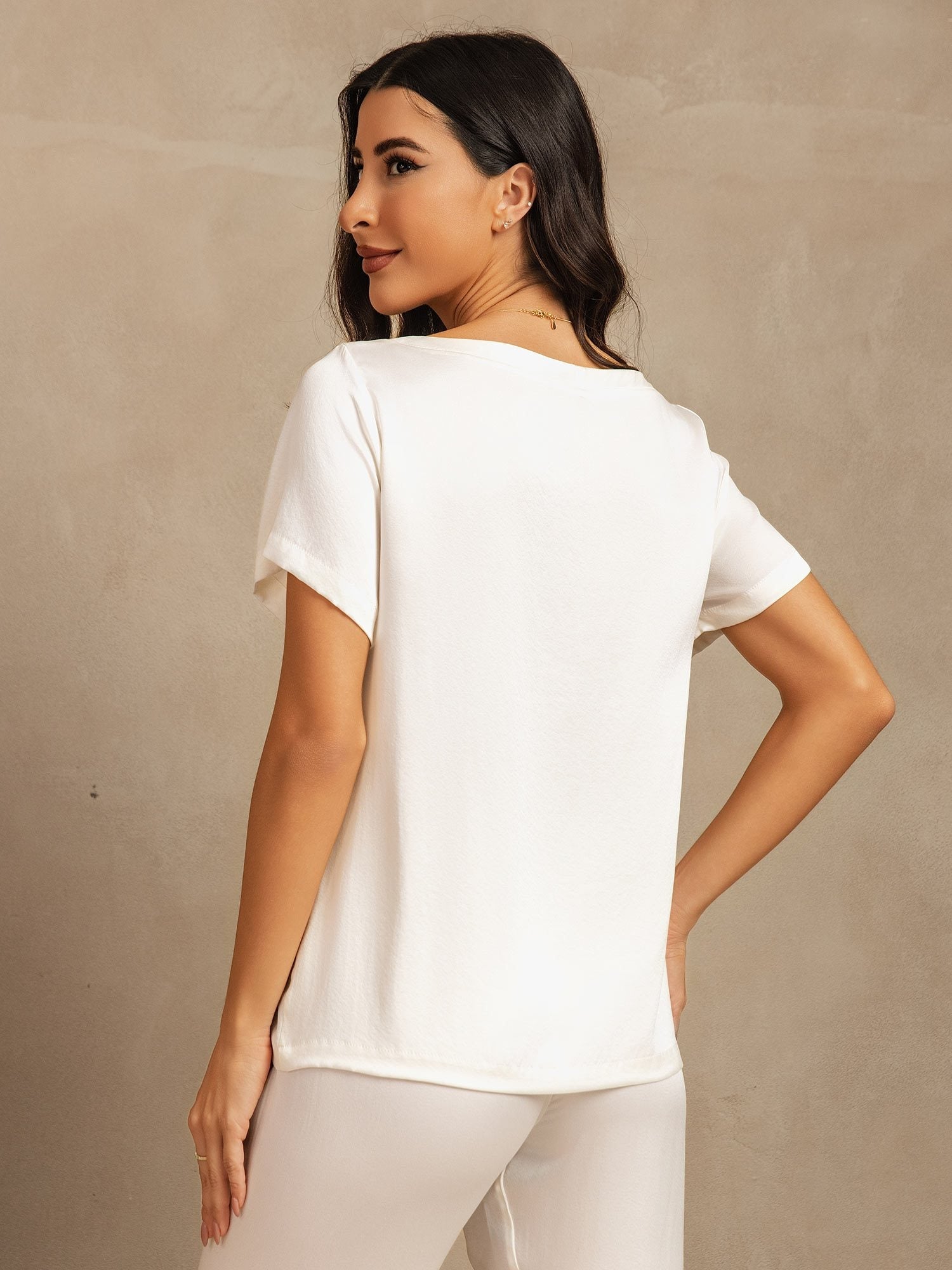 19Momme Women's Washable Silk Short Sleeve Pajamas Set