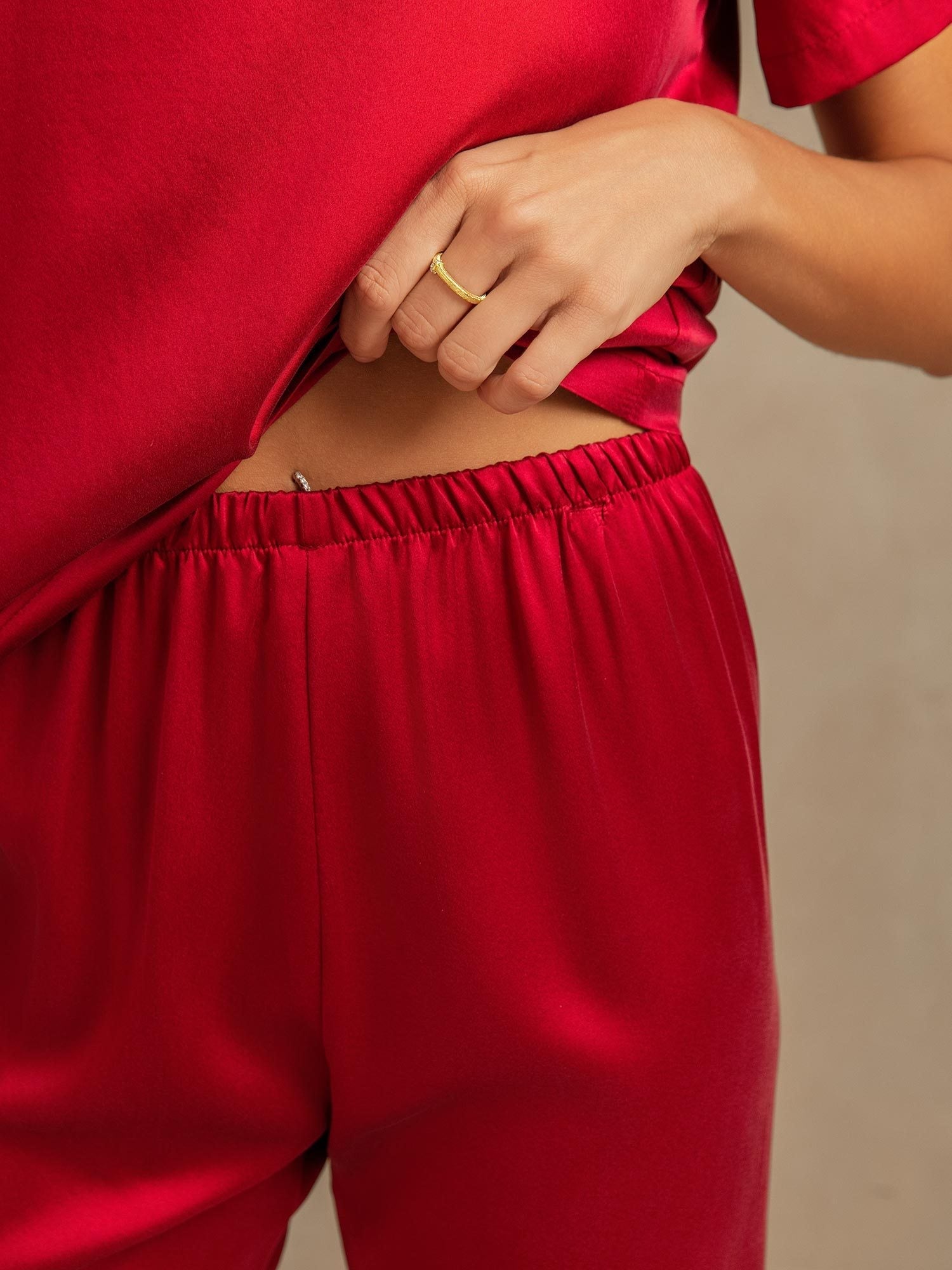 19Momme Women's Washable Silk Short Sleeve Pajamas Set