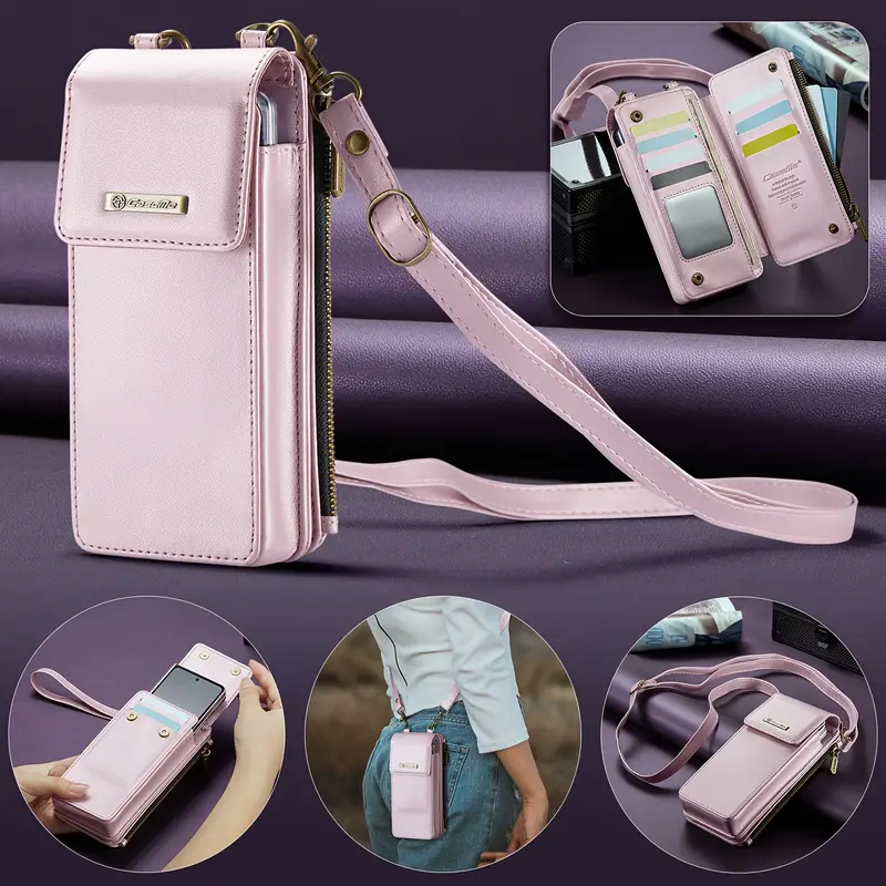 Vintage Style Vertical Multifunctional Cell Phone Shoulder Crossbody Bag