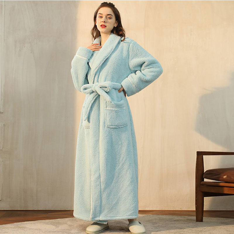 Comfy Fleece Pajama Long Bathrobe