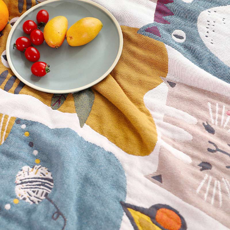 Cute Cat Reversible Cotton Soft Quilt