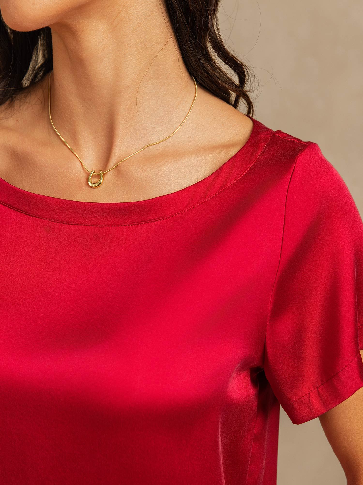 19Momme Women's Washable Silk Short Sleeve Pajamas Set