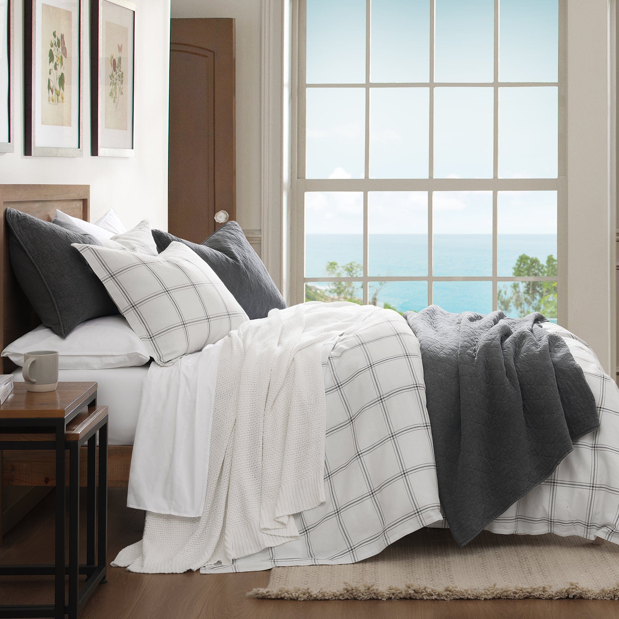 Windowpane Plaid Bedding Set