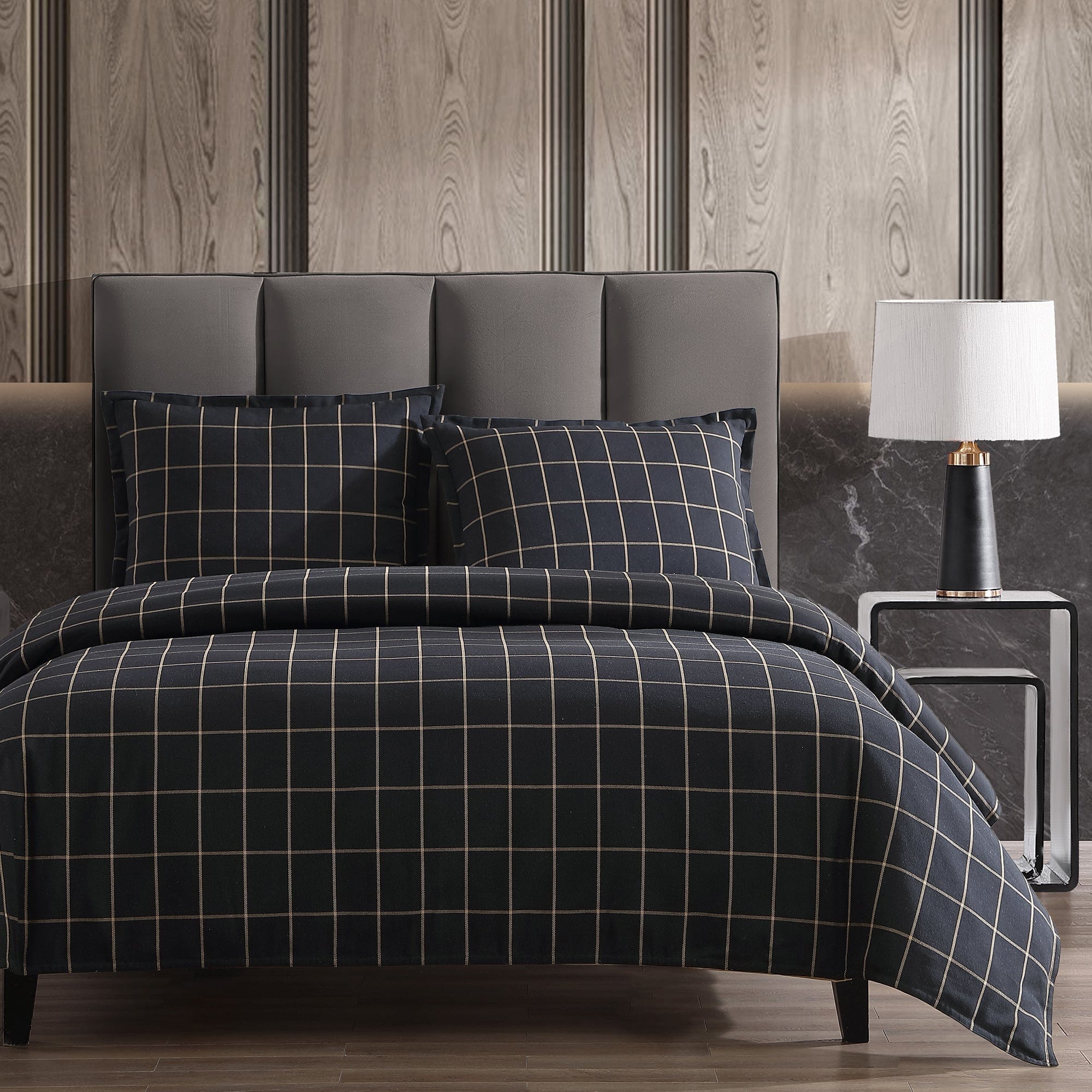 Windowpane Plaid Bedding Set