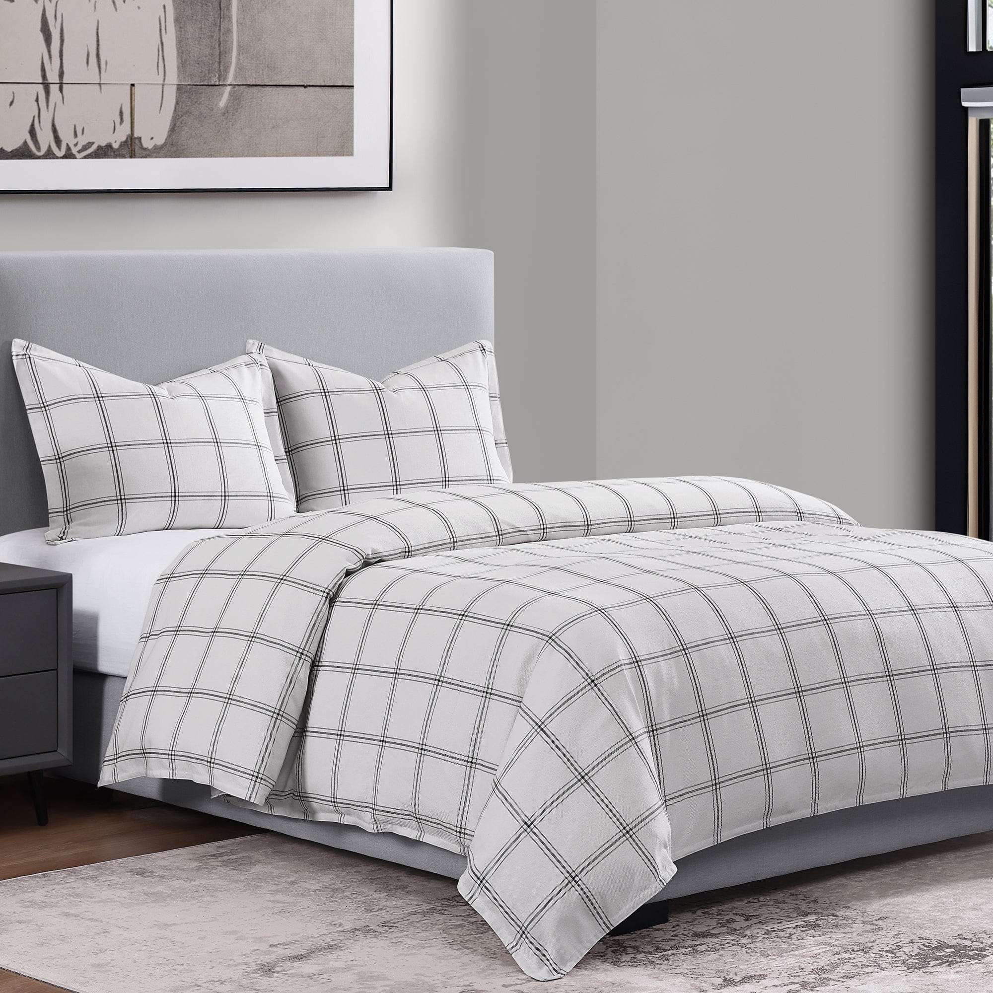 Windowpane Plaid Bedding Set