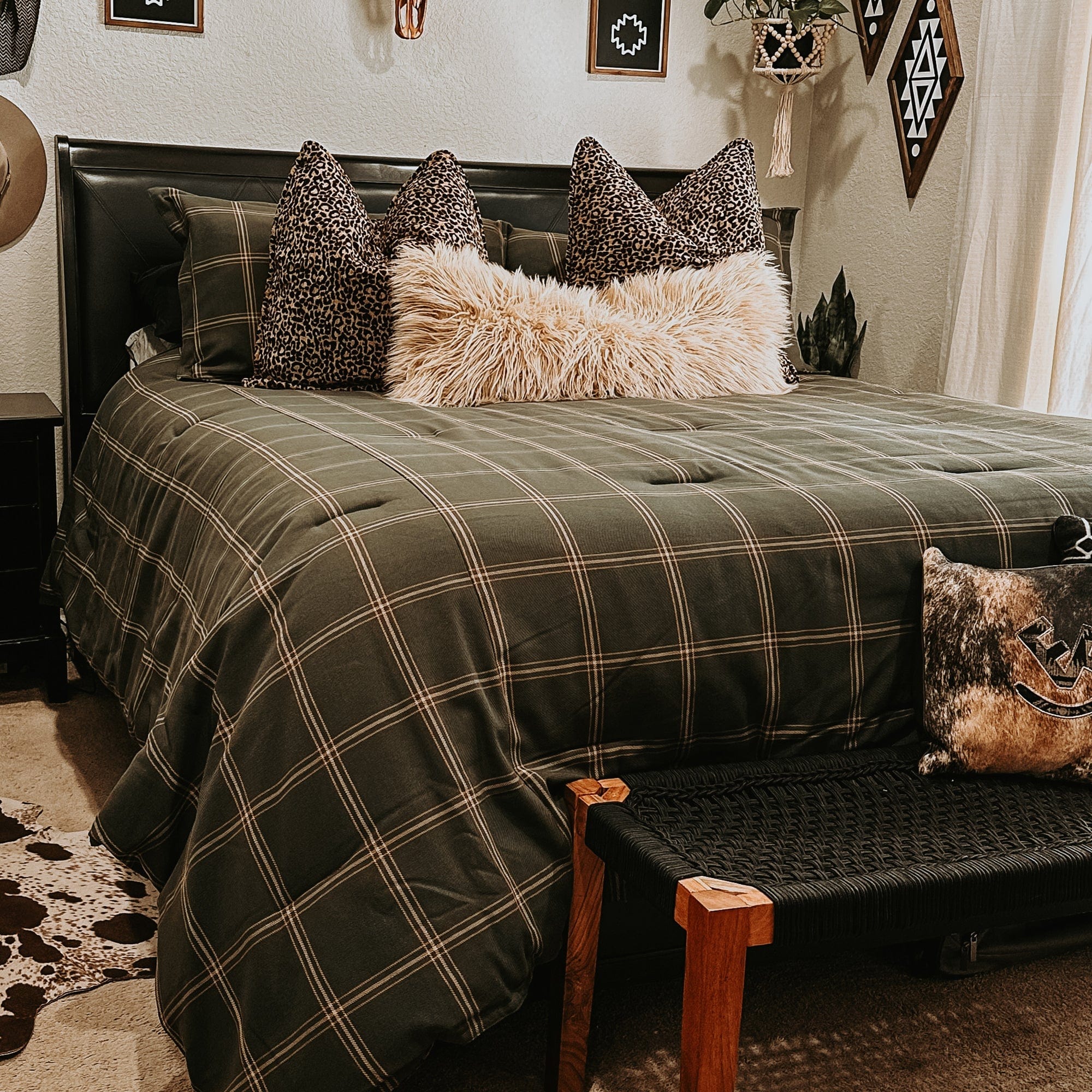 Windowpane Plaid Bedding Set