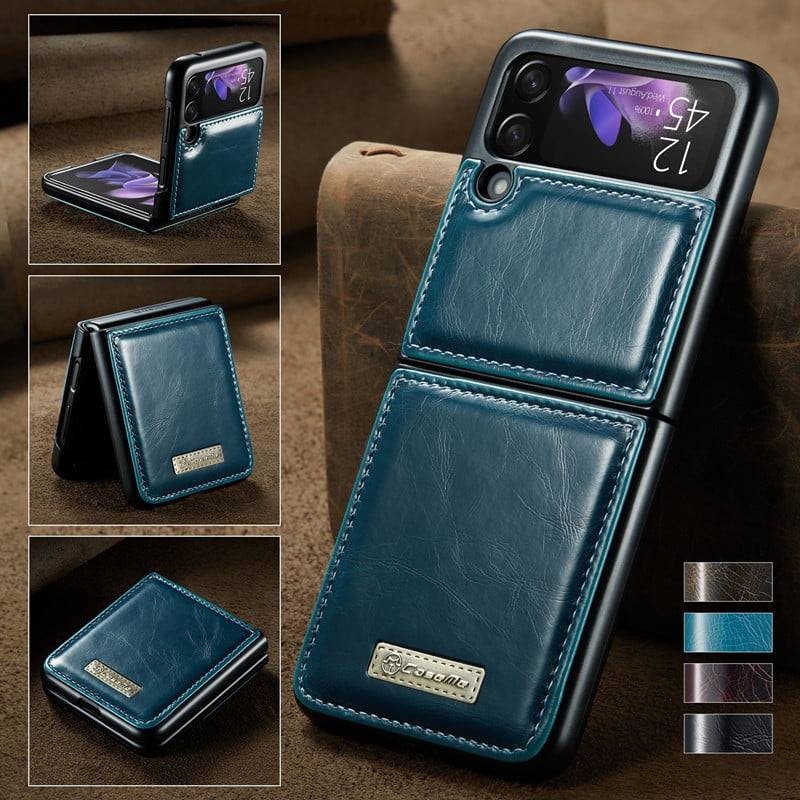 Samsung Galaxy Z Flip 5 Case Genuine Leather TPU Bumper Case for Z Flip 4 3
