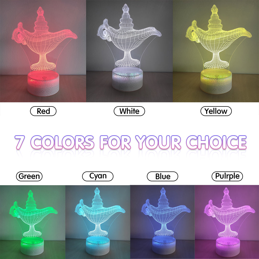 Aladdin's Lamp - 3D Illusion Night Light with Smart Touch 7 Colors