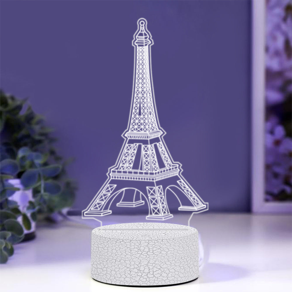 Eiffel Tower - 3D Illusion Night Light - Eiffel Tower Night Light - 7 Colors