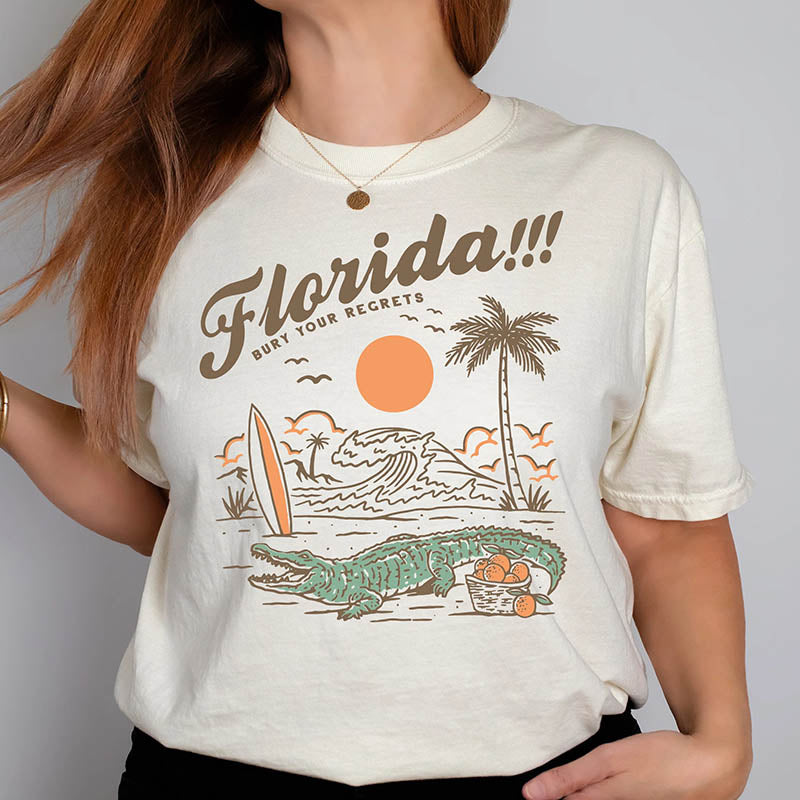 Florida Tropical Holiday Crocodile T-Shirt-lovefitte
