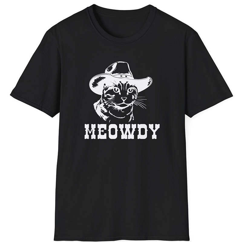 Funny Cat Meowdy Partner T-Shirt-lovefitte