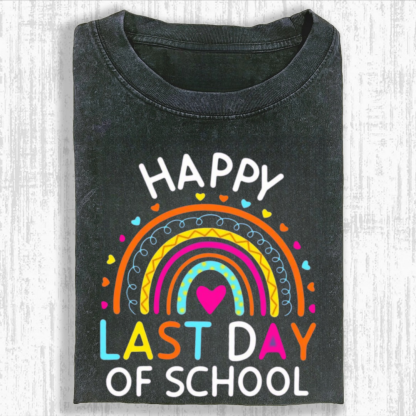 Happy Last Day of School Heart Rainbow Tshirt