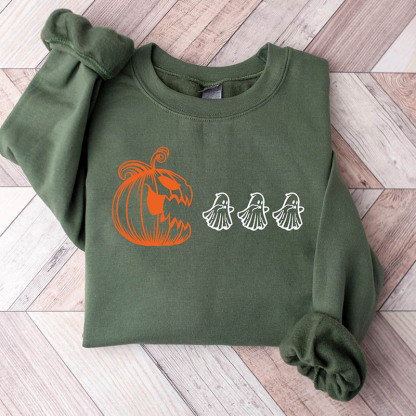 Halloween Pumpkin Ghost Sweatshirt