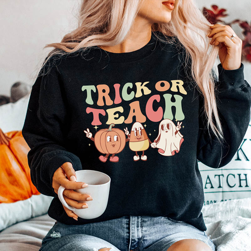 Retro Teacher Halloween Sweatshirt