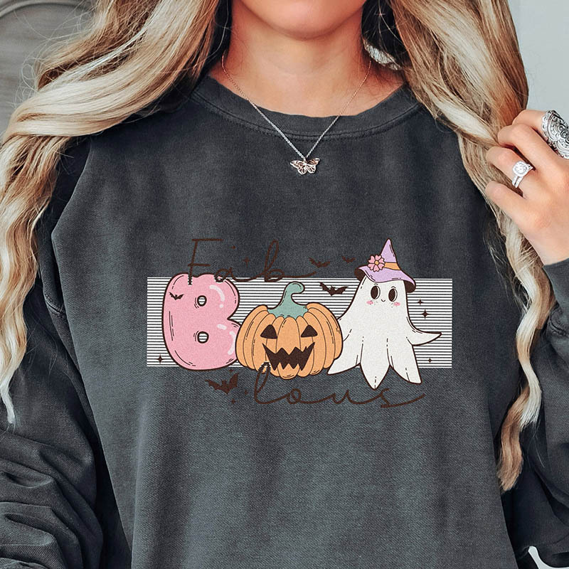 FaBOOlous Ghosts Bats Pumpkins Sweatshirt