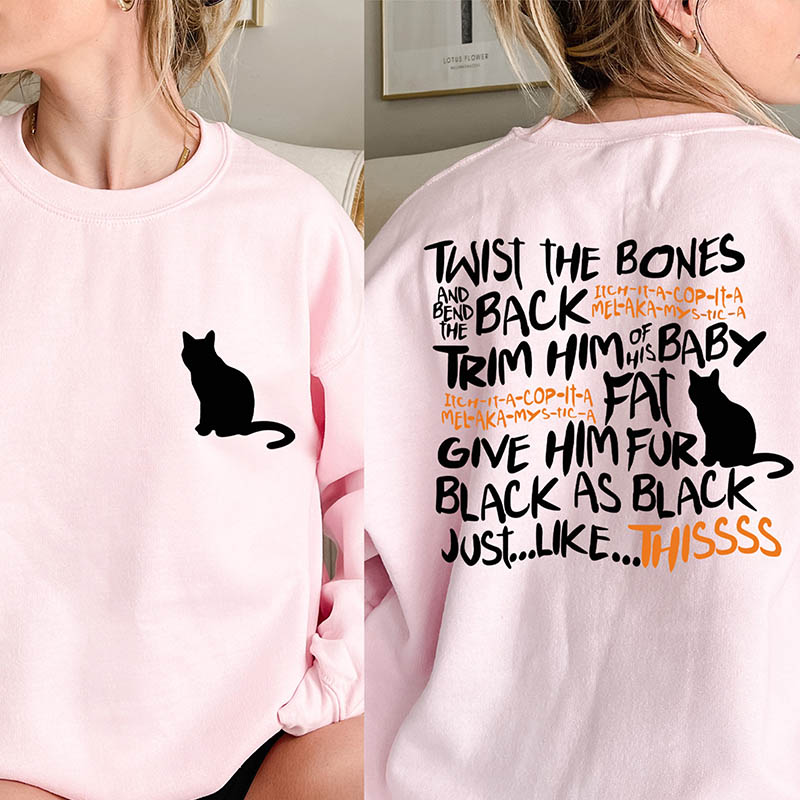 Twist The Bones Black Cat Sweatshirt