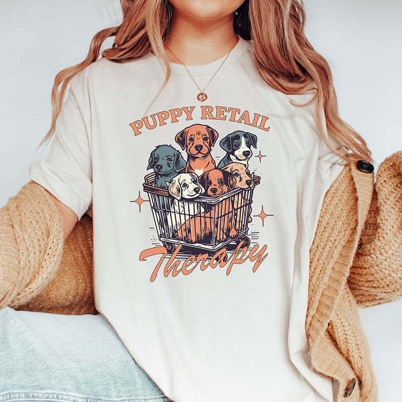Puppy retail therapy shirt for dog lovers T-Shirt-lovefitte