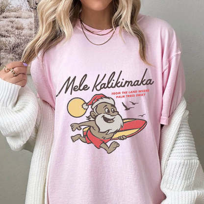 Surfing Santa Funny T-Shirt-lovefitte