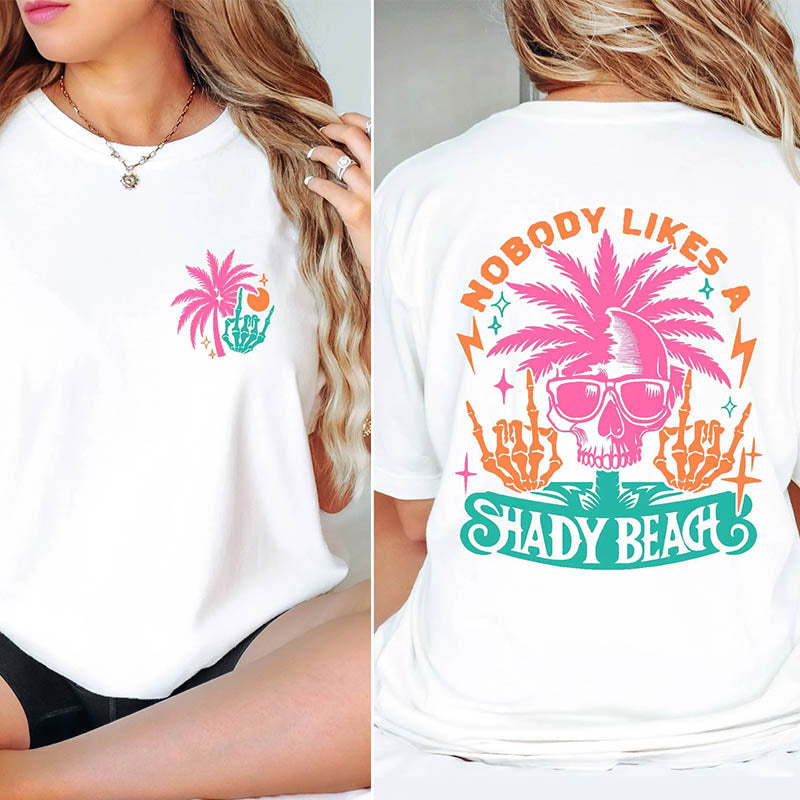 Beach Skeleton Beach Vibes Vacation T-Shirt-lovefitte