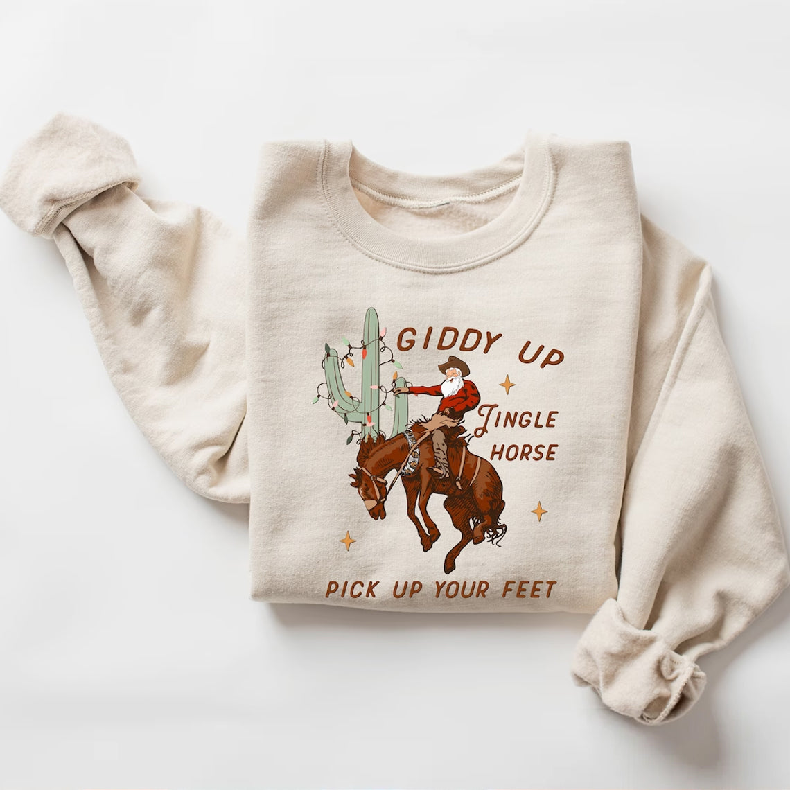 Giddy Up Jingle Horse Sweatshirt-lovefitte