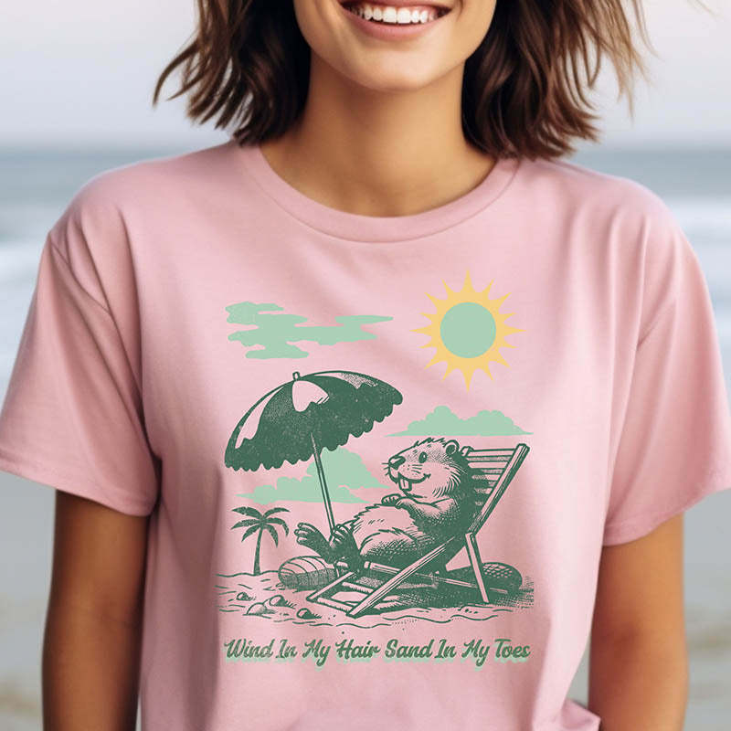 Wind in My Hair Sand In my toes Graphic T-Shirt-lovefitte