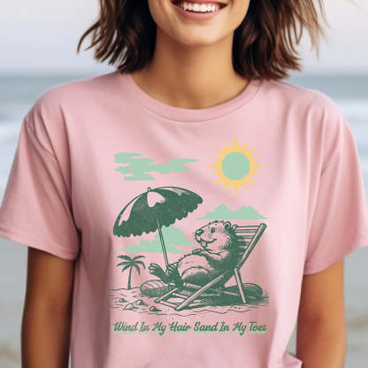 Wind in My Hair Sand In my toes Graphic T-Shirt-lovefitte