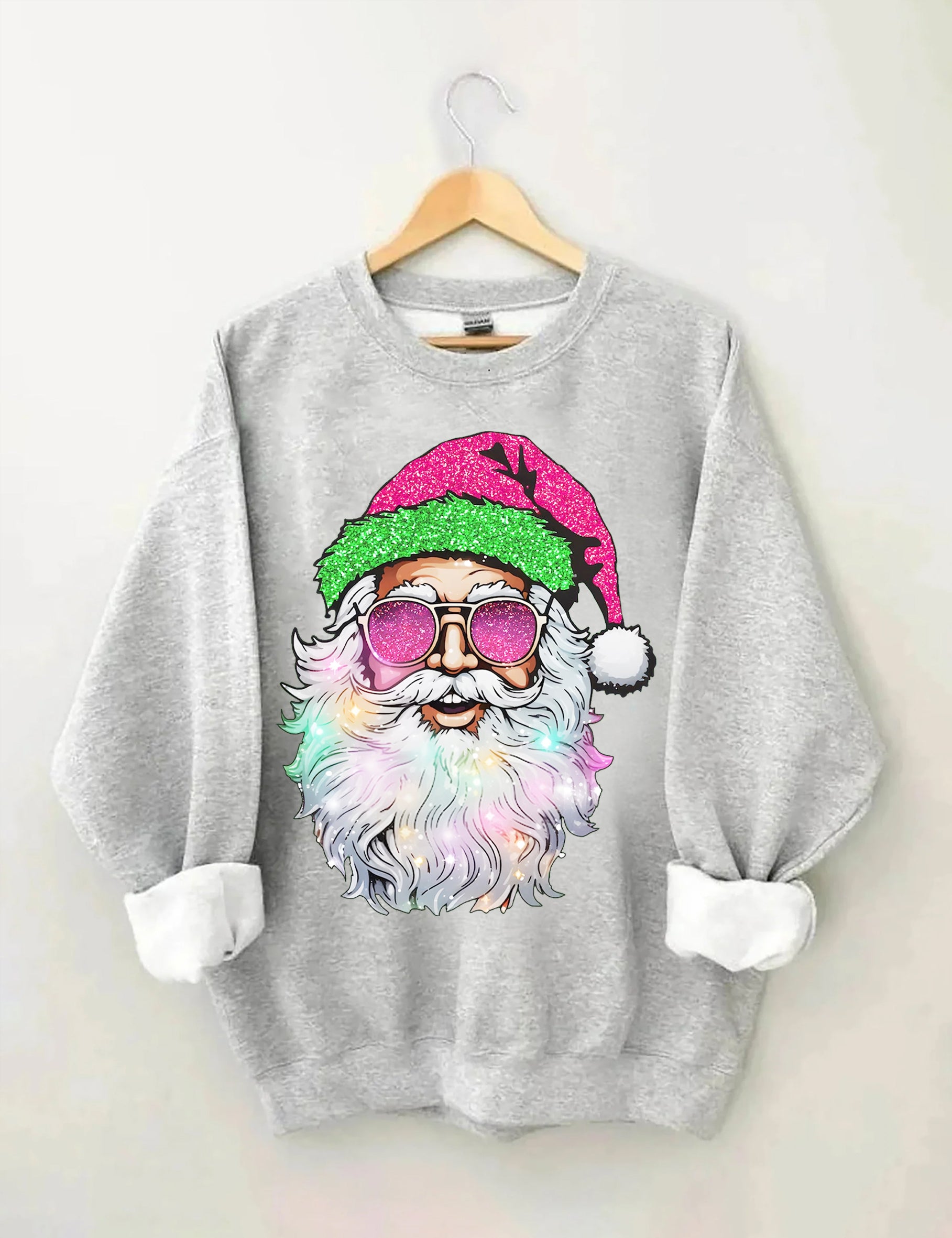 Santa with Sunglasses Sweatshirt-lovefitte