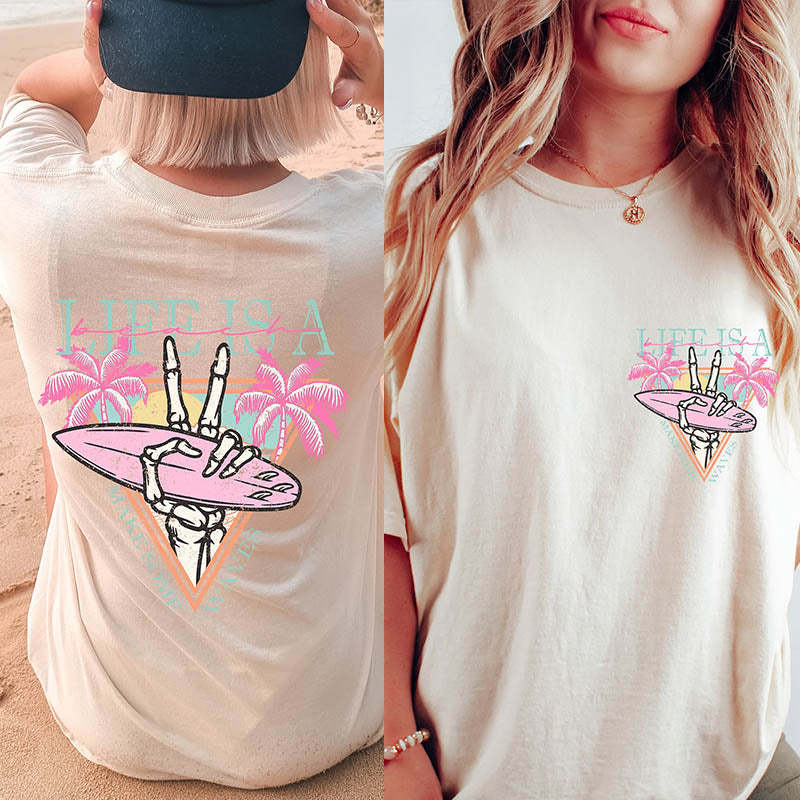 Life is a Beach Make Some Waves T-Shirt-lovefitte