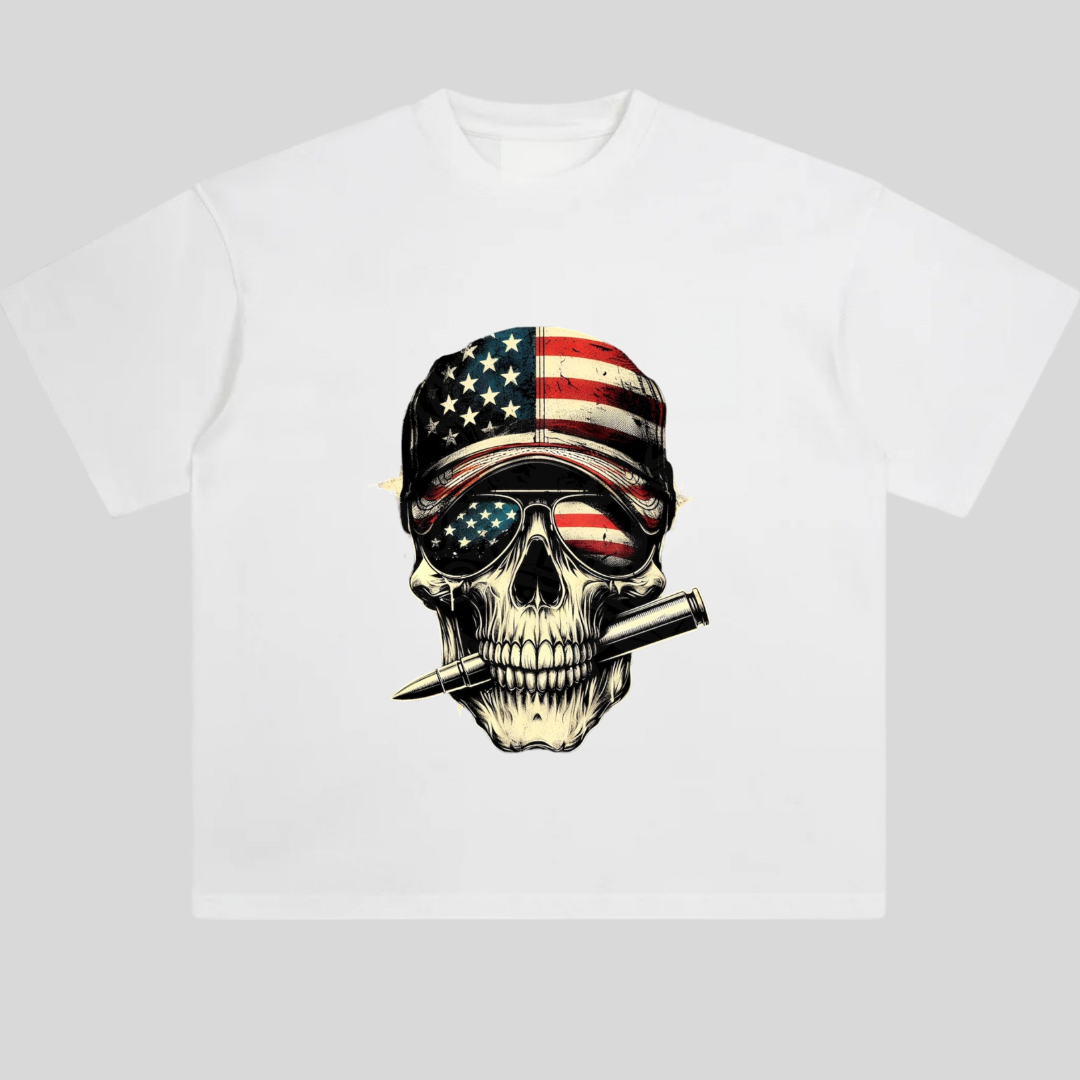 American Badass Skull Sunglasses Tshirt