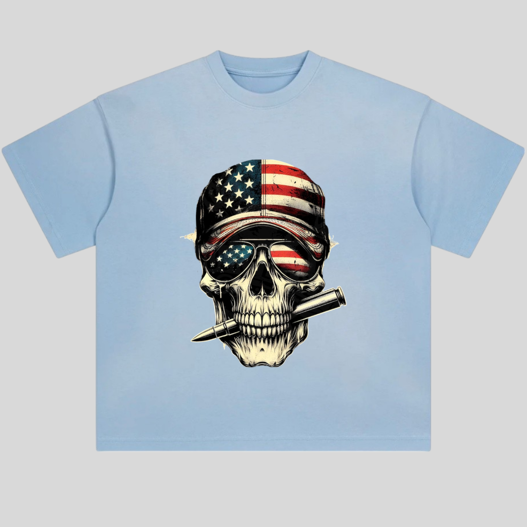 American Badass Skull Sunglasses Tshirt