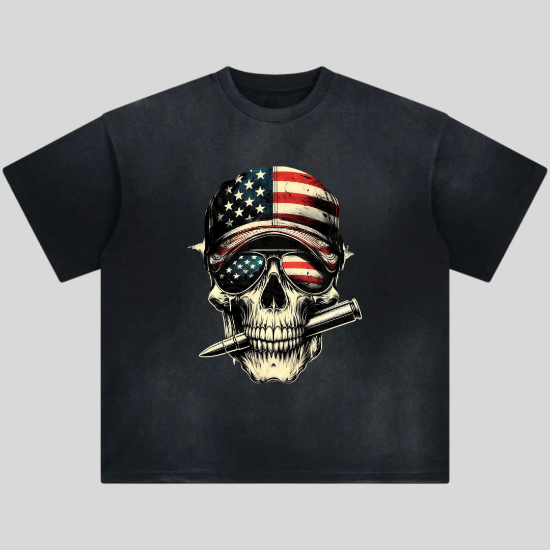 American Badass Skull Sunglasses Tshirt