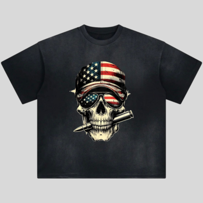American Badass Skull Sunglasses Tshirt