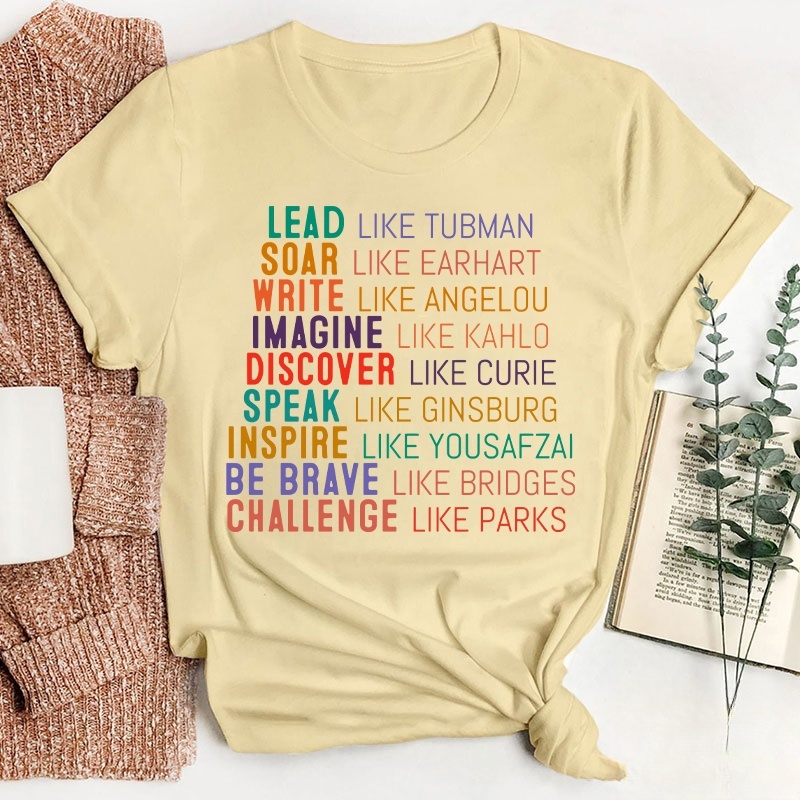Lead Like Tubman Empowered Women Teacher T-Shirt