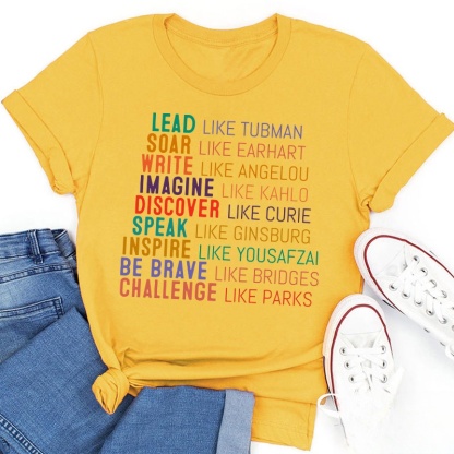 Lead Like Tubman Empowered Women Teacher T-Shirt