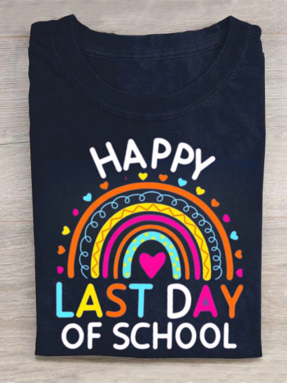 Happy Last Day of School Heart Rainbow Tshirt