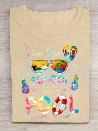 Bye Bye School Hello Pool Shirt Funny Tshirt