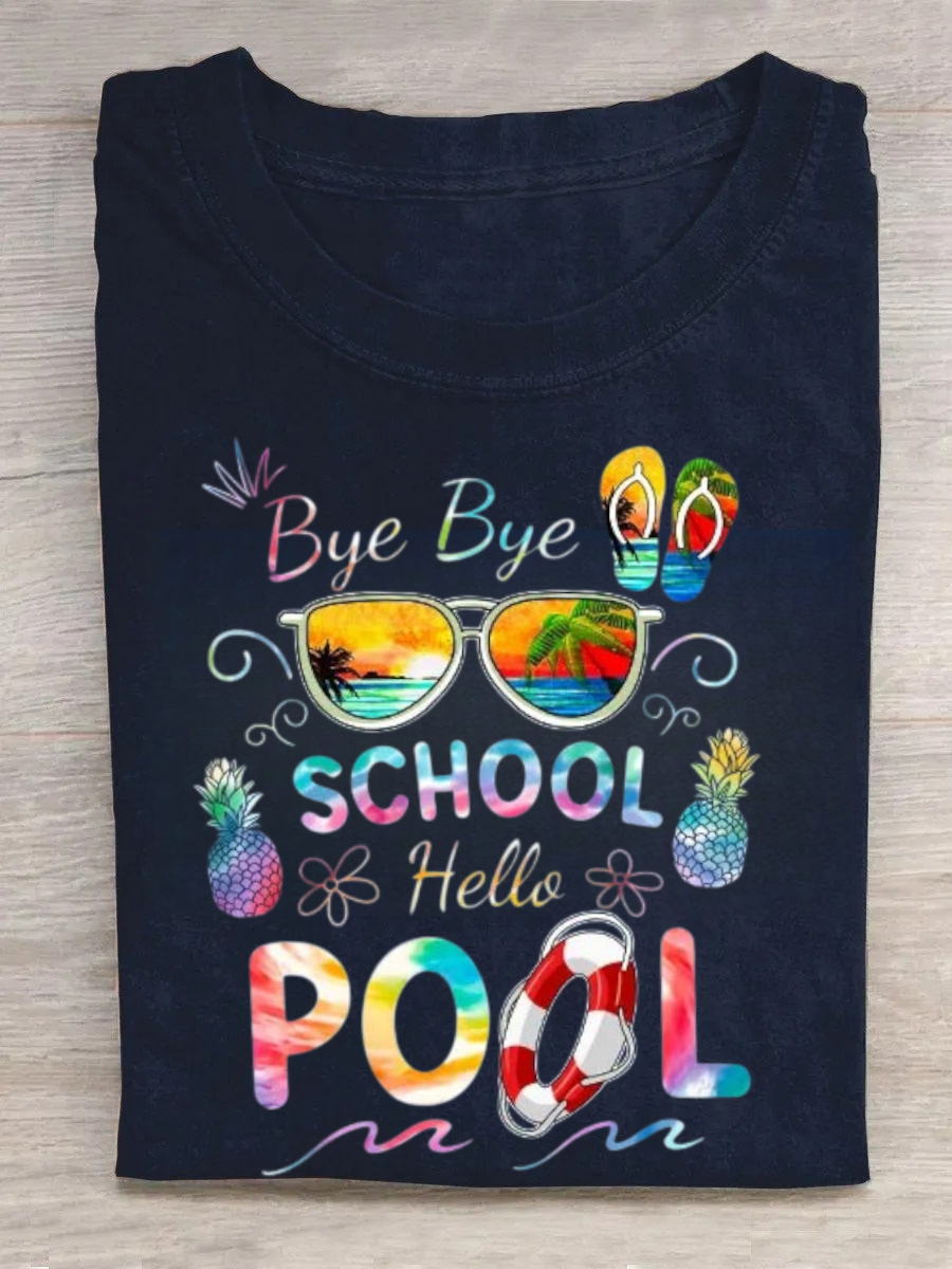 Bye Bye School Hello Pool Shirt Funny Tshirt