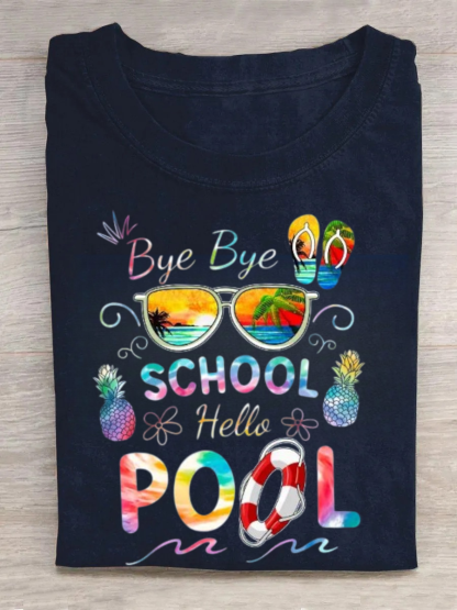 Bye Bye School Hello Pool Shirt Funny Tshirt