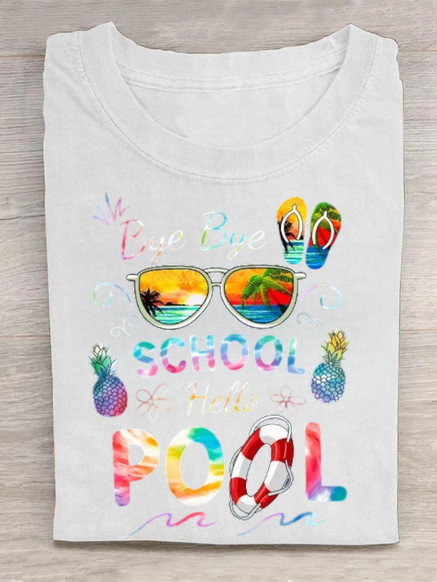 Bye Bye School Hello Pool Shirt Funny Tshirt