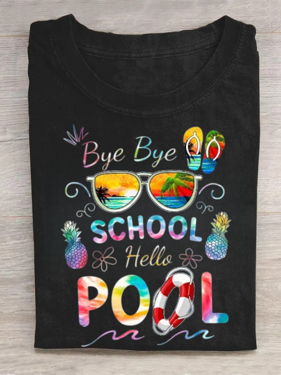Bye Bye School Hello Pool Shirt Funny Tshirt