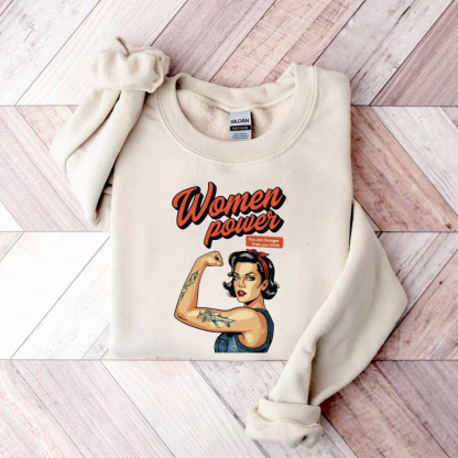 Empowering Retro Comic Book Woman Power Sweatshirt